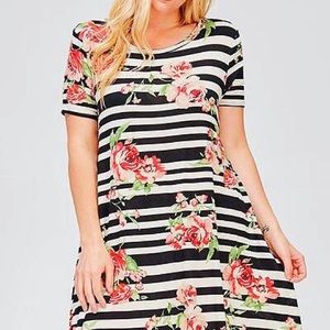 Plus size striped t shirt dress. New. Mult sizes.